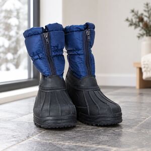 JANDS Women’s/Kids Snow Boots US 6 Navy/Black Lined Zip Mid-Calf Synthetic